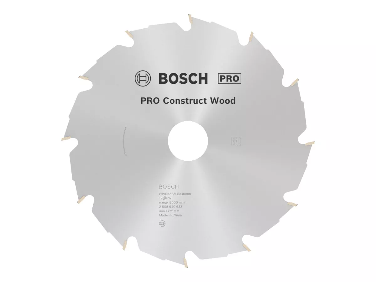 Lame BOSCH Construct Wood Ø190 x 30mm 12 dents